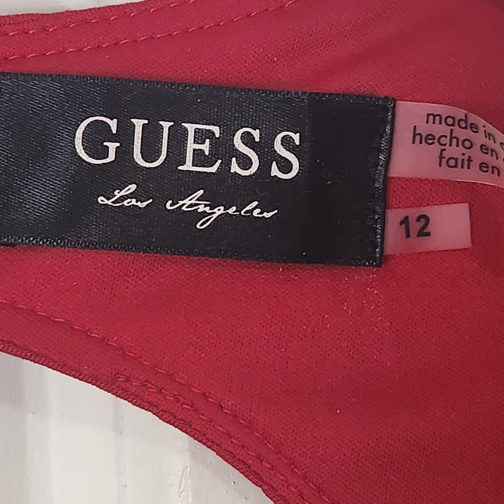 Guess Los Angeles Belle Crimson Valentines Day BodyCon Dress size 12 - Picture 6 of 16
